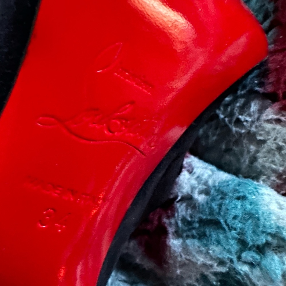 Christian Louboutin Black Suede Ankle Booties - Picture 4 of 7